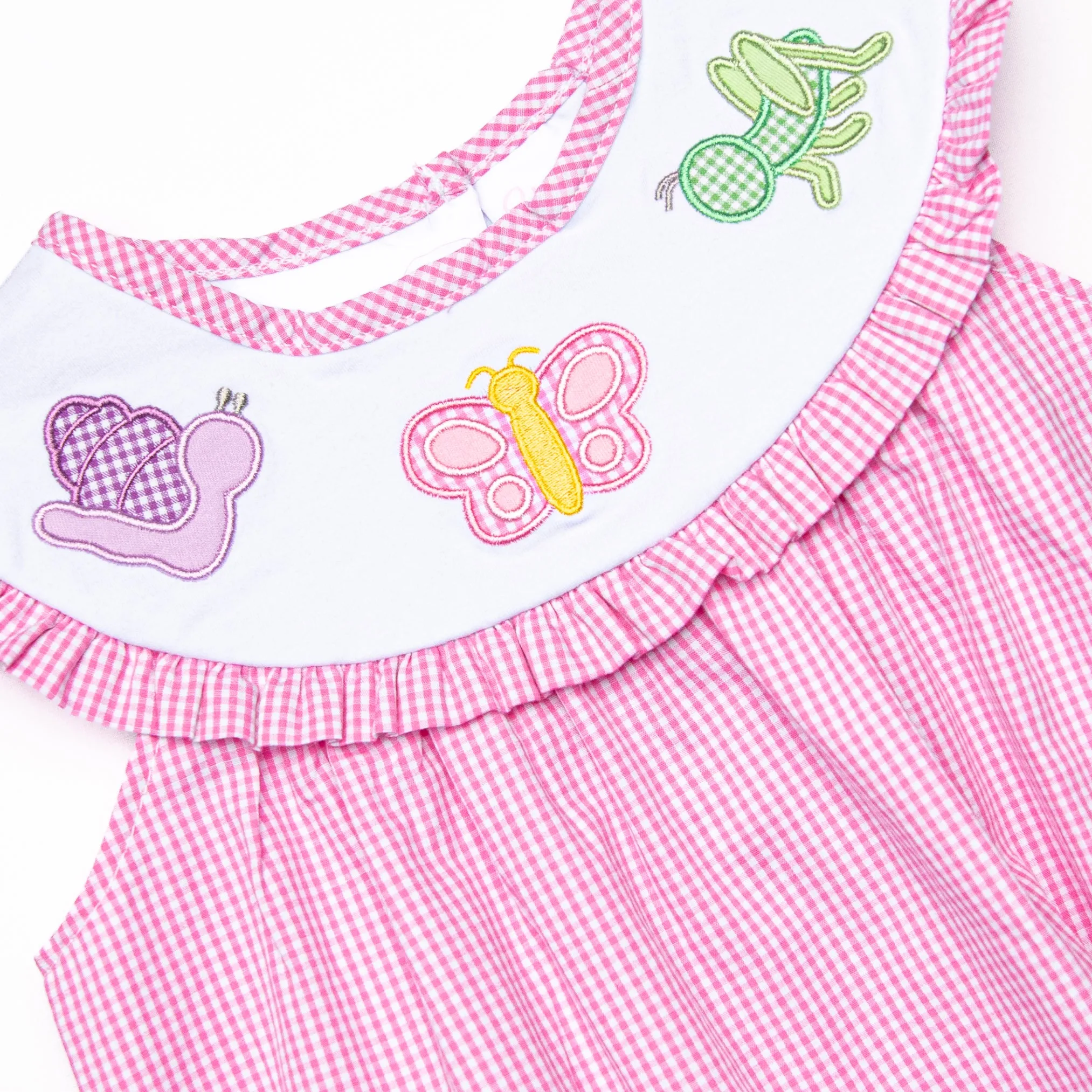 Flowerbed Friends Applique Dress, Pink