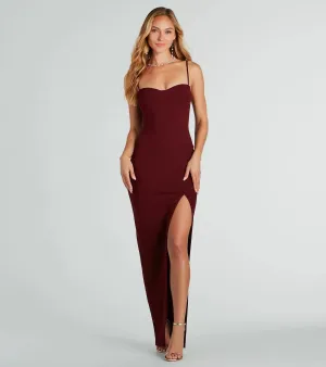 Fran Formal Crepe Sweetheart Long Dress