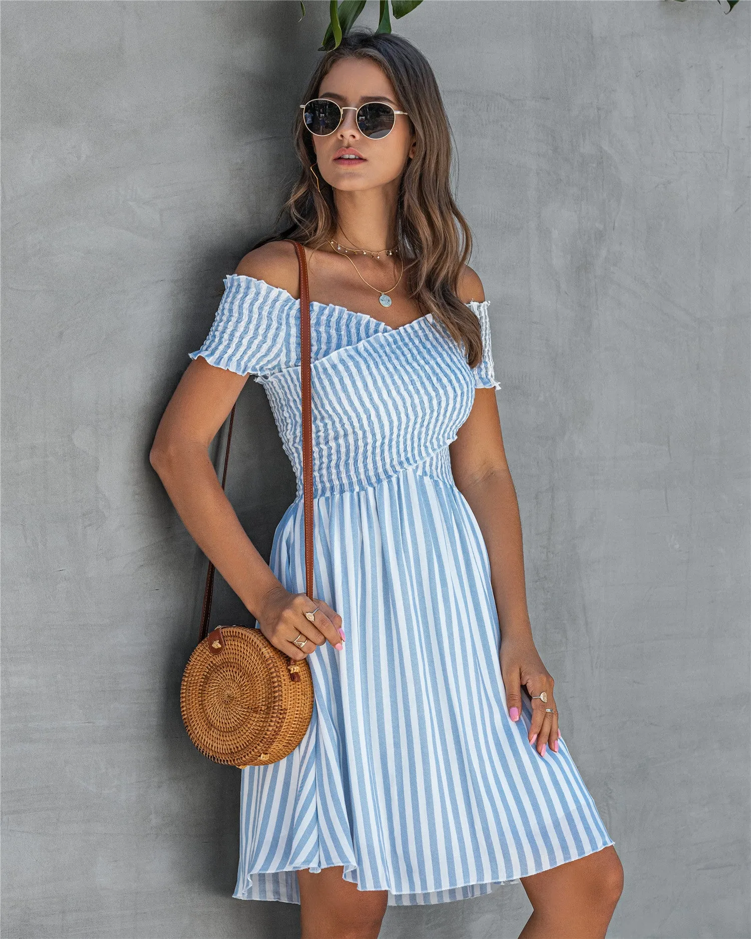 Fringe Off The Shoulder Strapless Mini Dresses