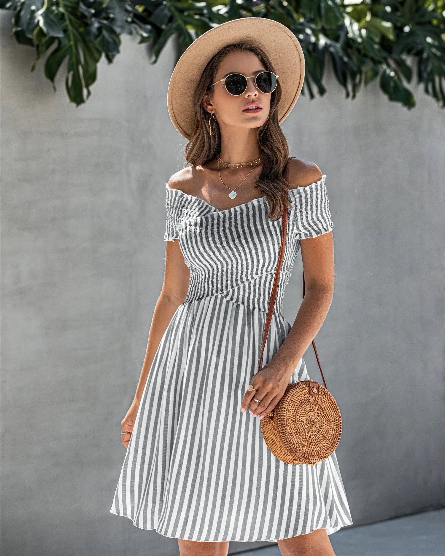 Fringe Off The Shoulder Strapless Mini Dresses