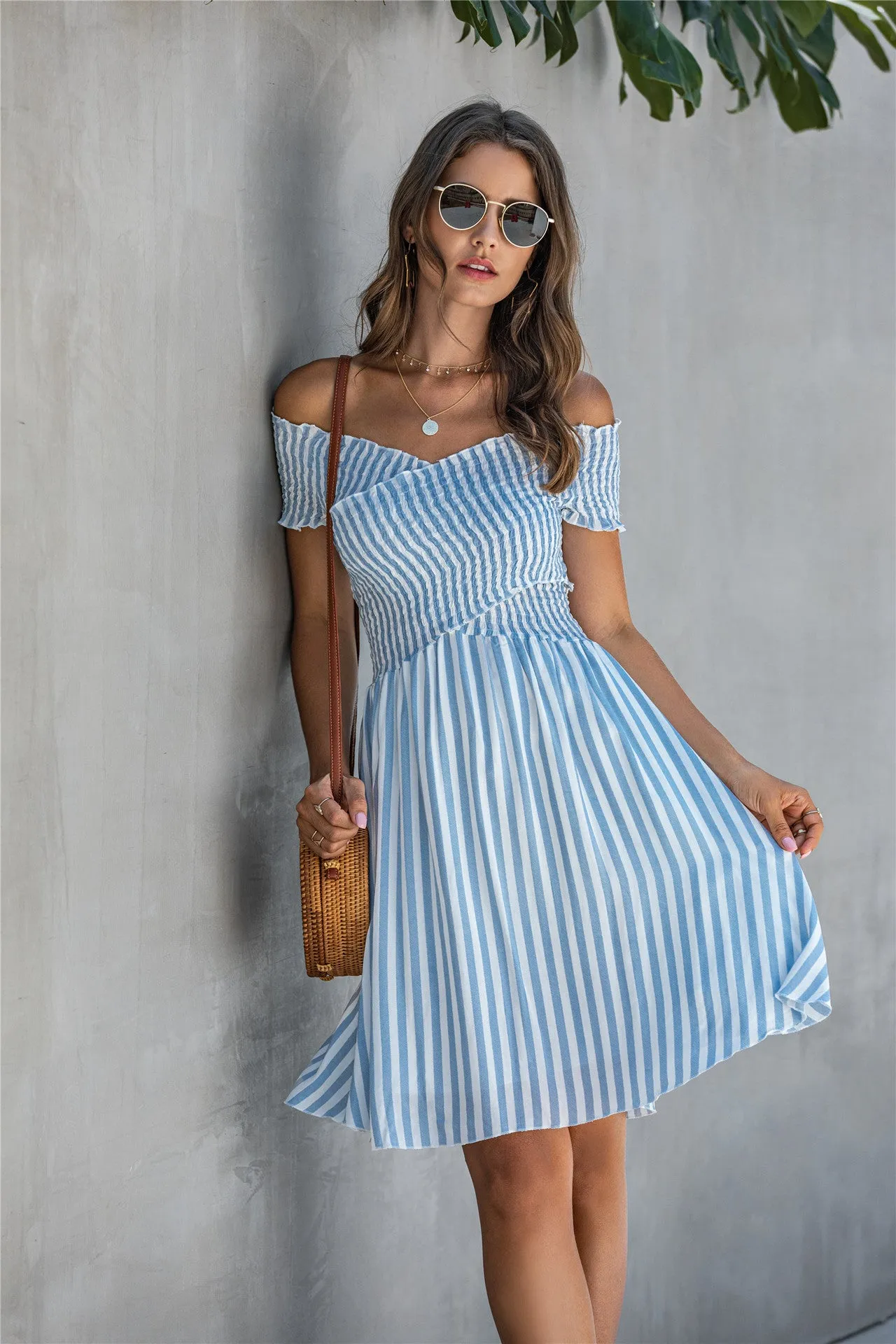 Fringe Off The Shoulder Strapless Mini Dresses