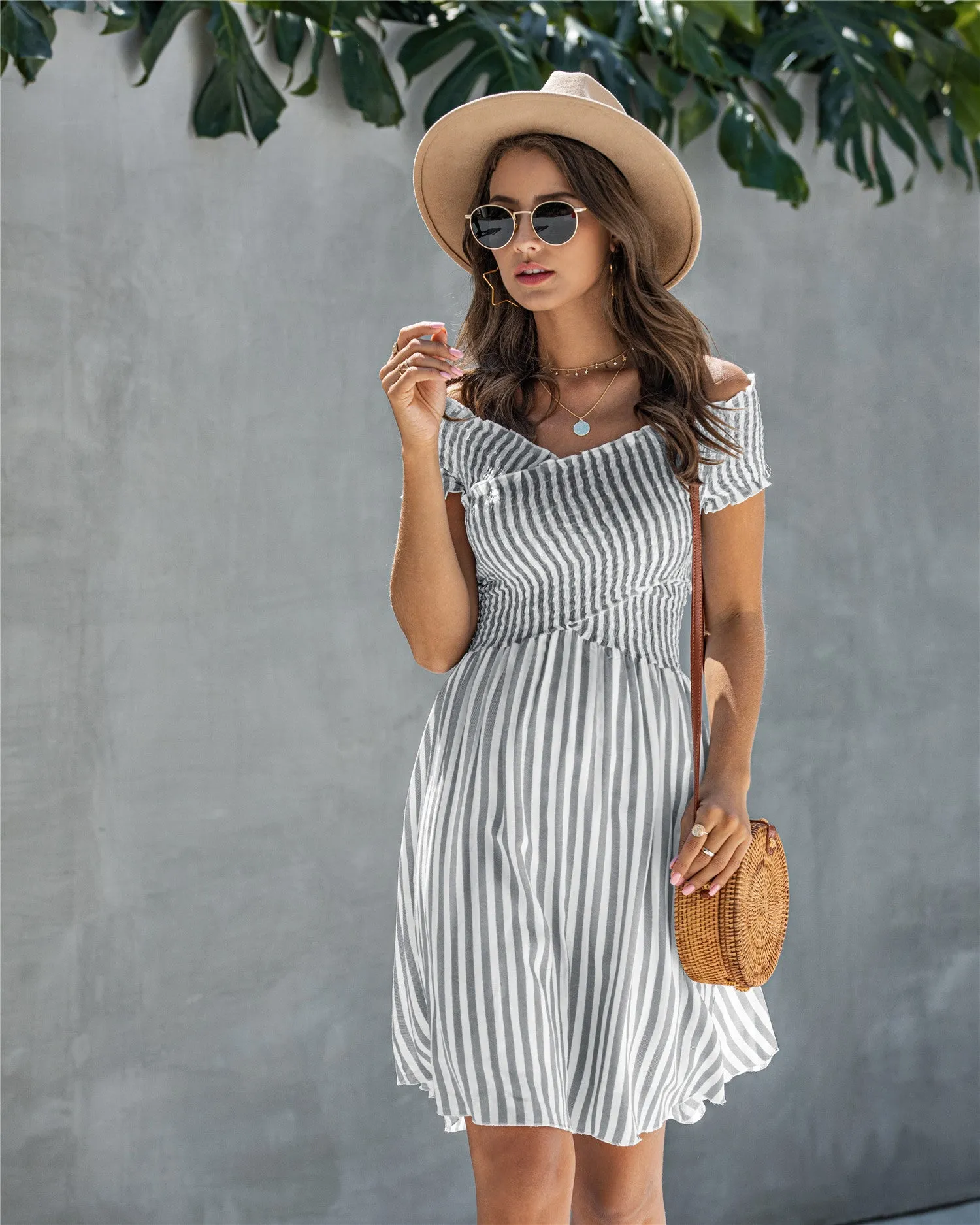 Fringe Off The Shoulder Strapless Mini Dresses
