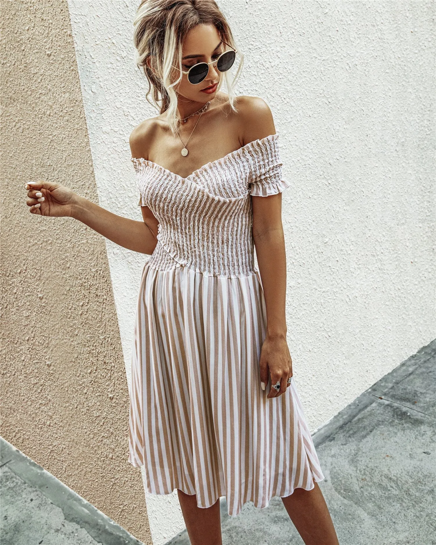 Fringe Off The Shoulder Strapless Mini Dresses