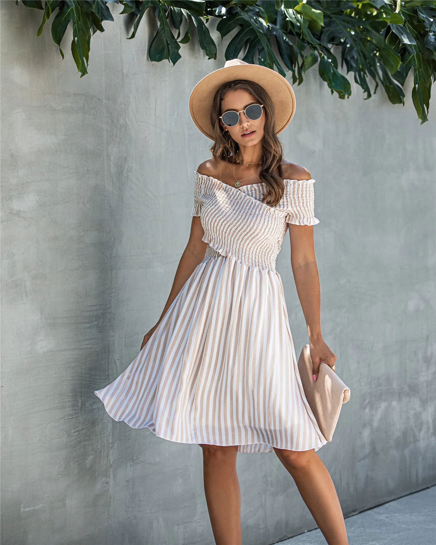 Fringe Off The Shoulder Strapless Mini Dresses