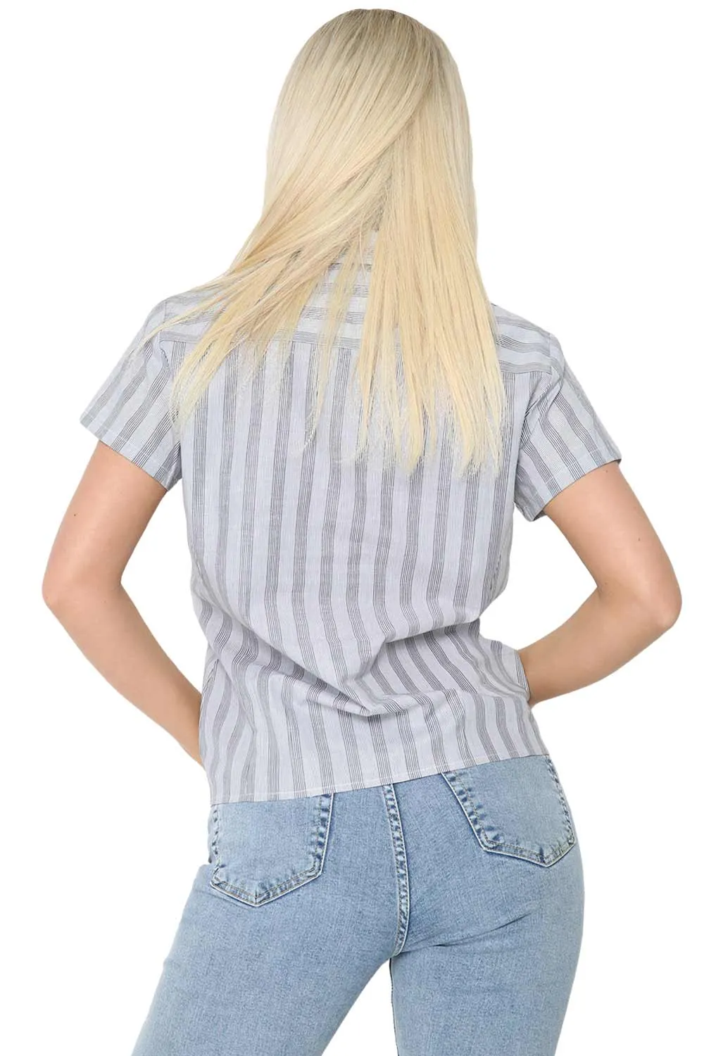 Front Button-Up Short Sleeve Shirt