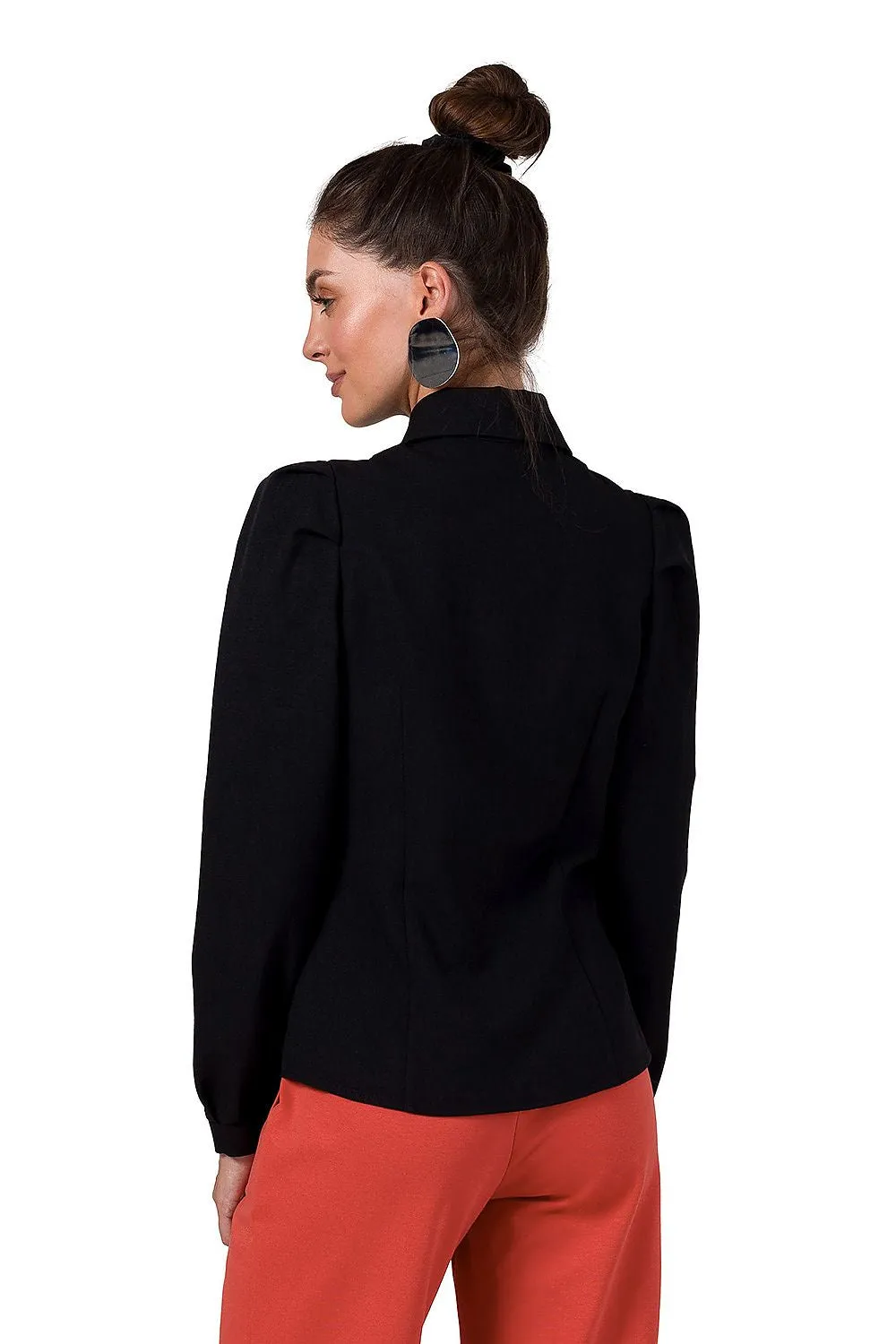 Gathered Front Long-Sleeve Shirt