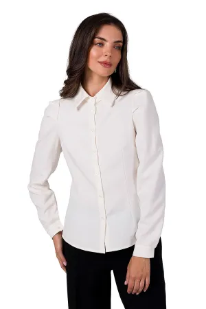 Gathered Front Long-Sleeve Shirt