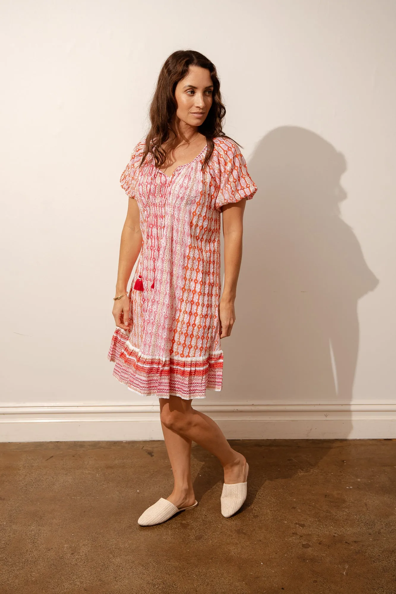 Geo Lines Milton Sundress - Orange