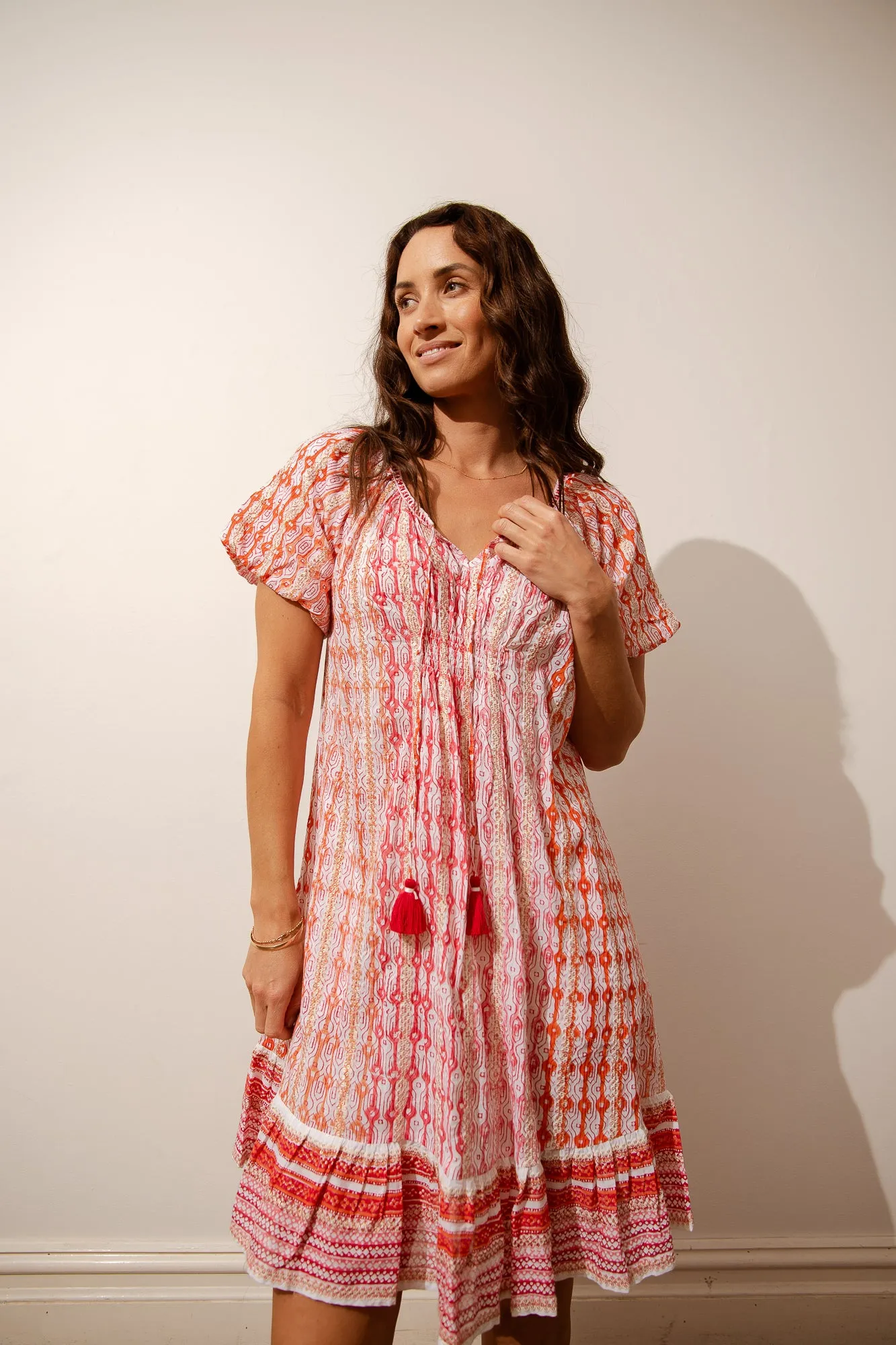 Geo Lines Milton Sundress - Orange