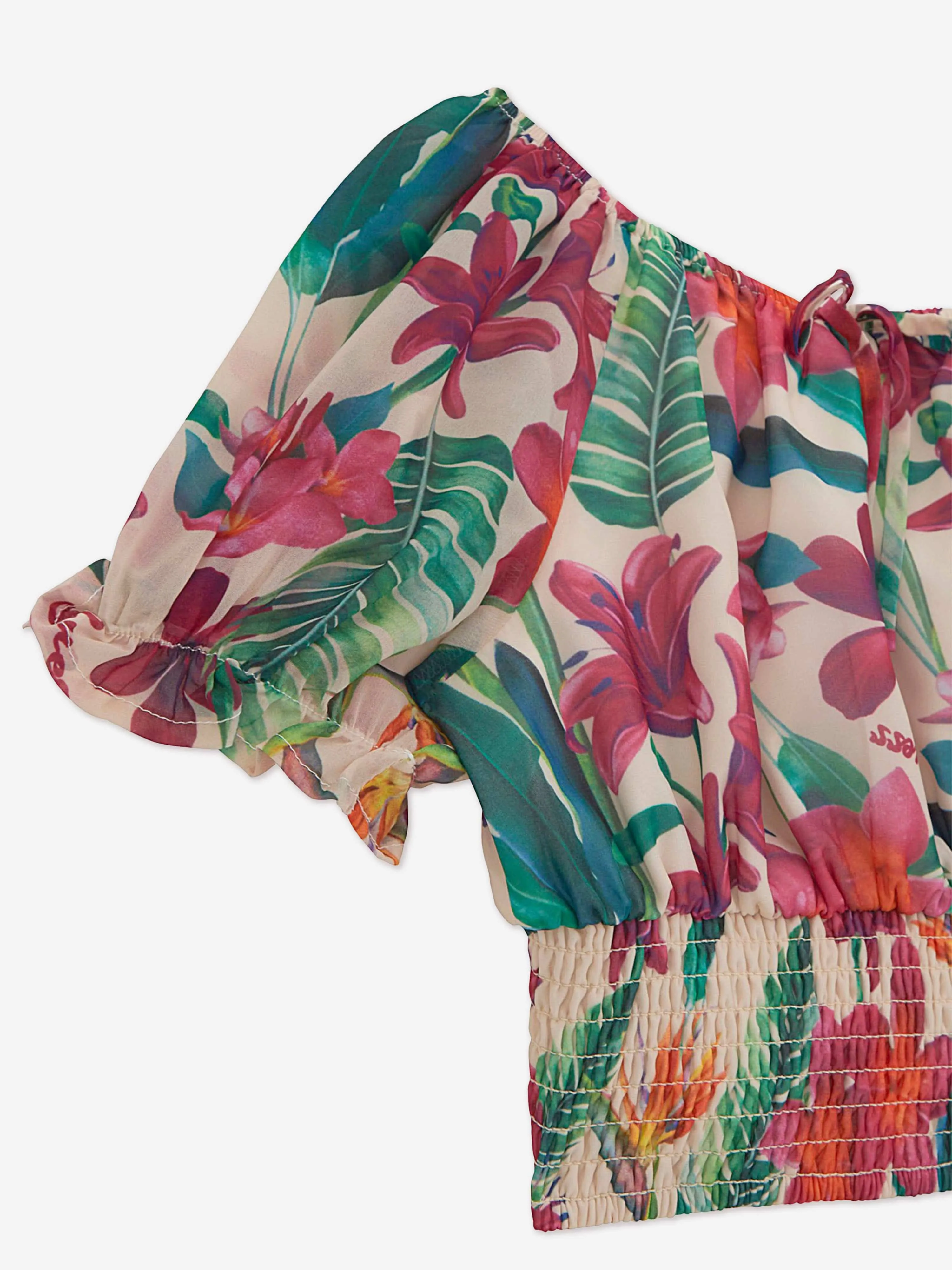 Girls Chiffon Floral Blouse in Multicolour