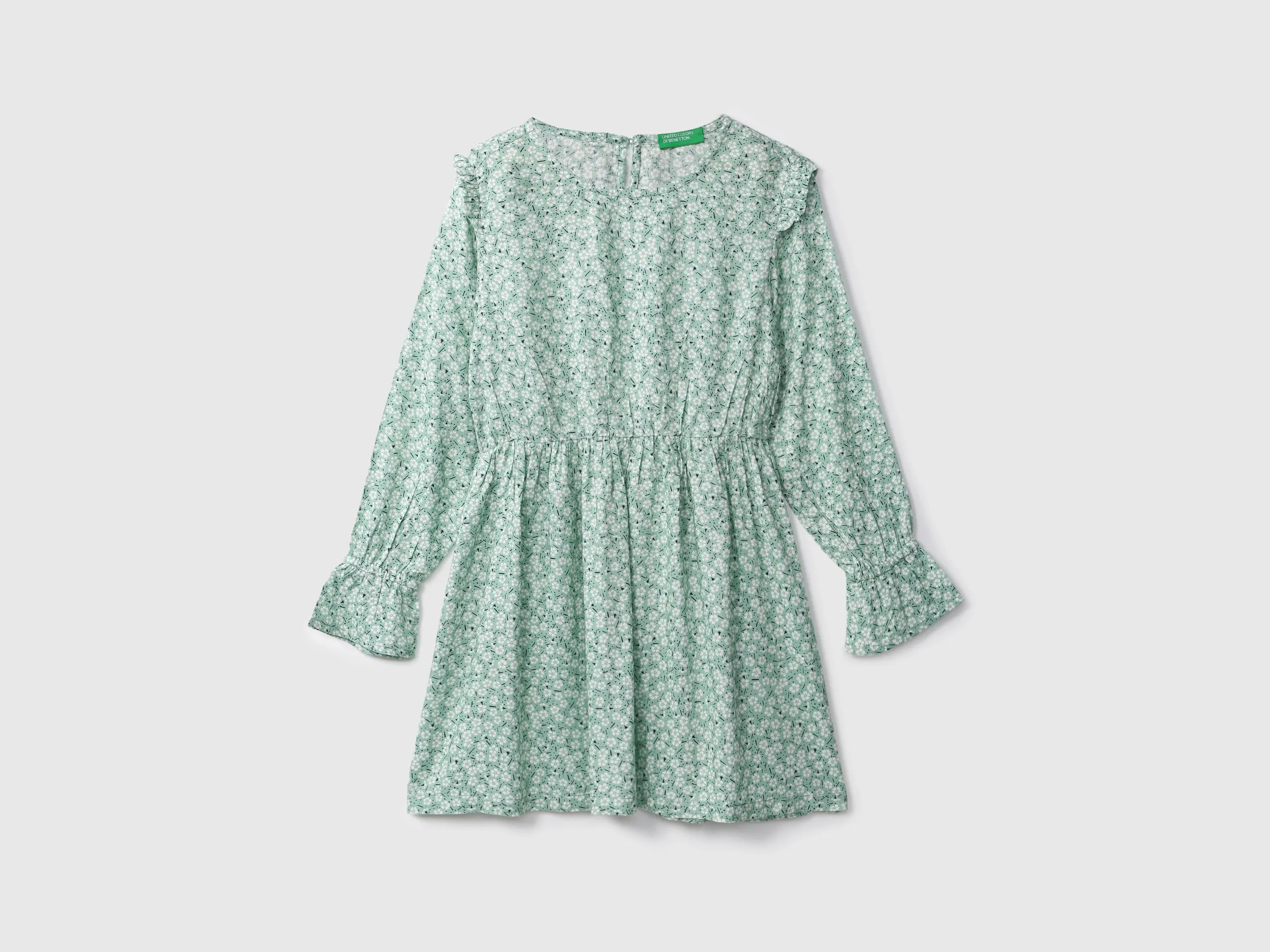 Girls Floral Teal Dress