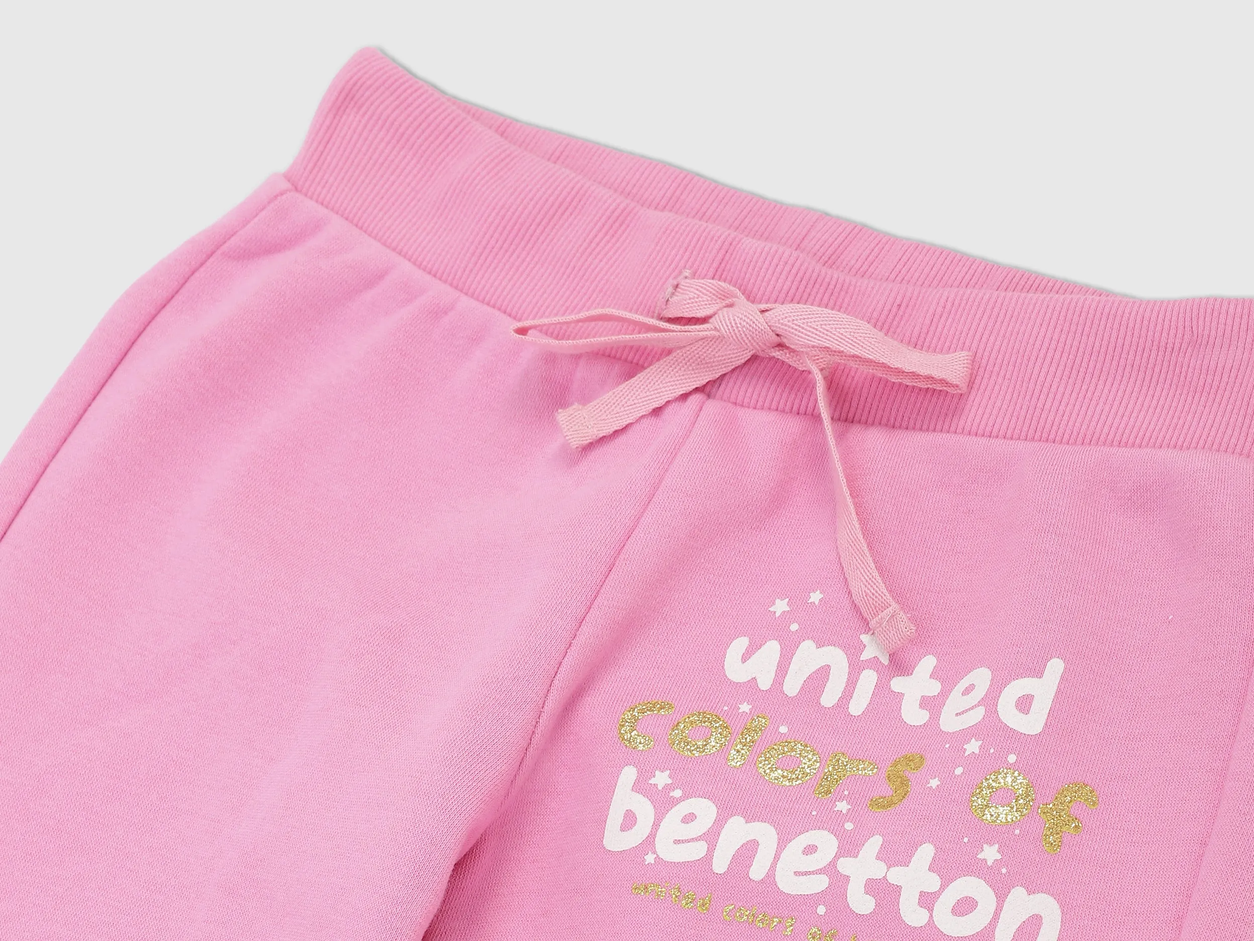 Girls Pink Knitted Logo Joggers