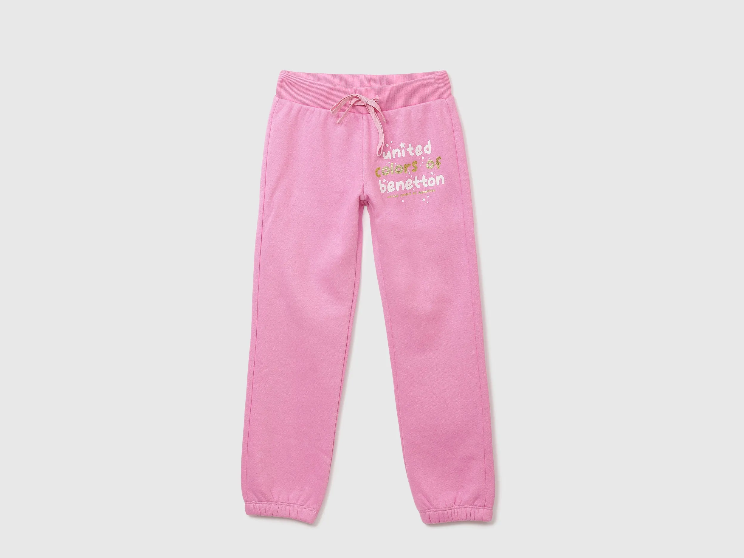 Girls Pink Knitted Logo Joggers