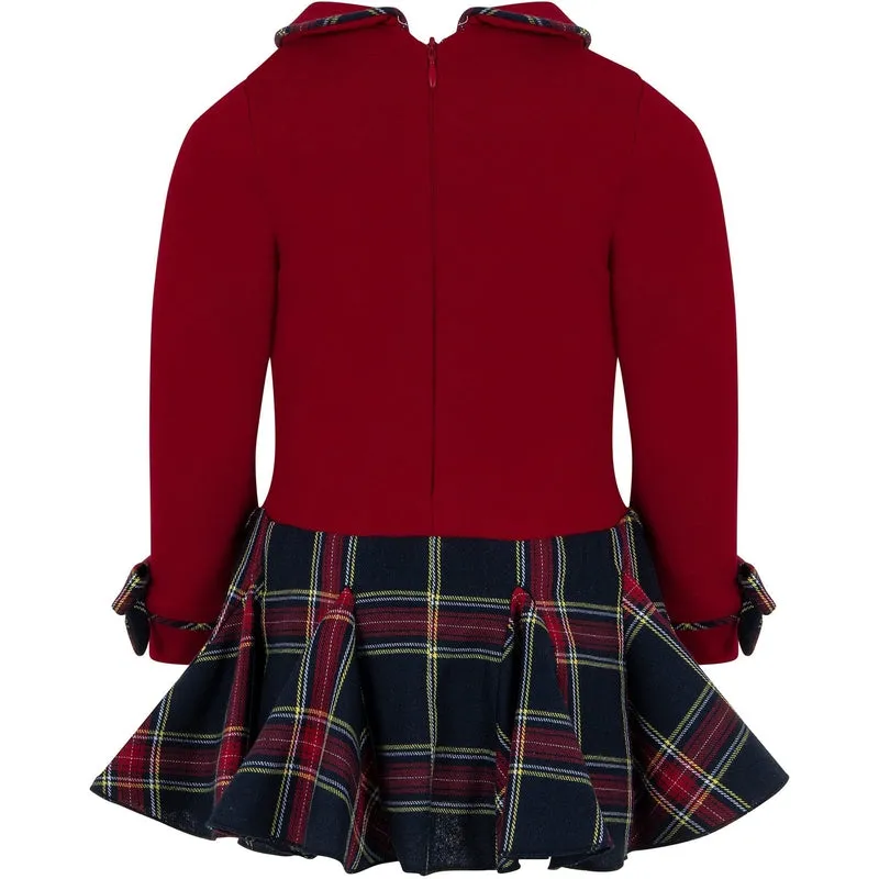 Girls Red Rabbit Tartan Dress