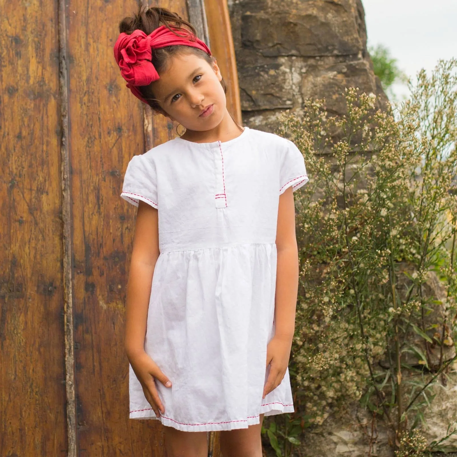 Girls White Petronilla Dress
