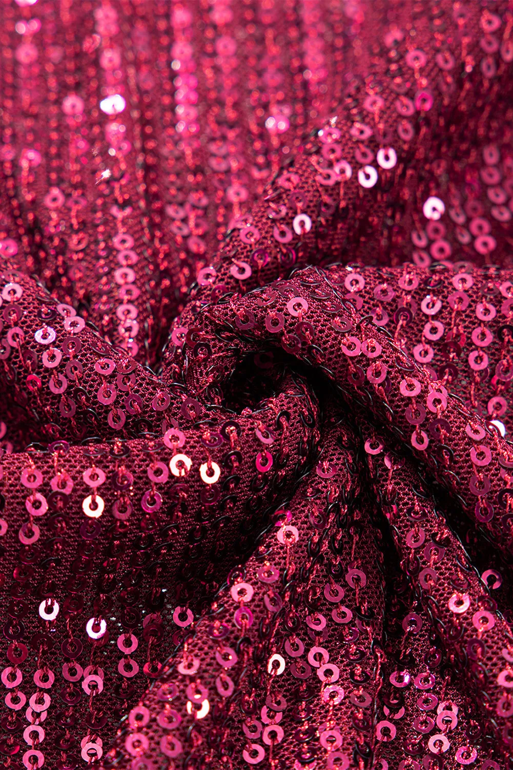 Glittering Sequin Short Bubble Sleeve Blouse