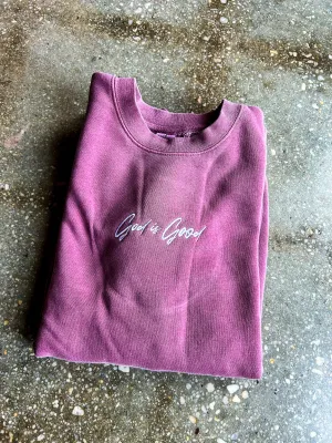 God Is Good Embroidered Adult Drop Shoulder Sweatshirt