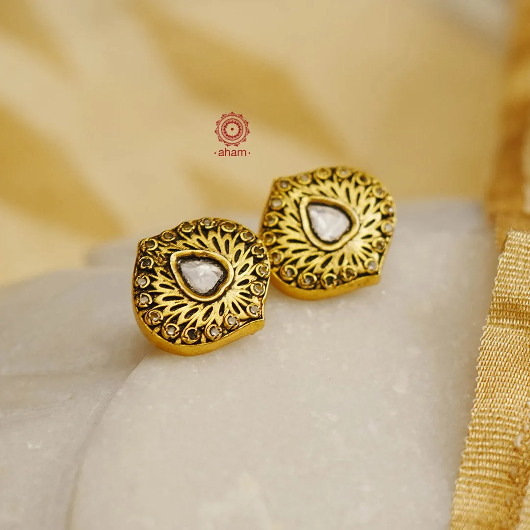 Gold Polish Silver Studs