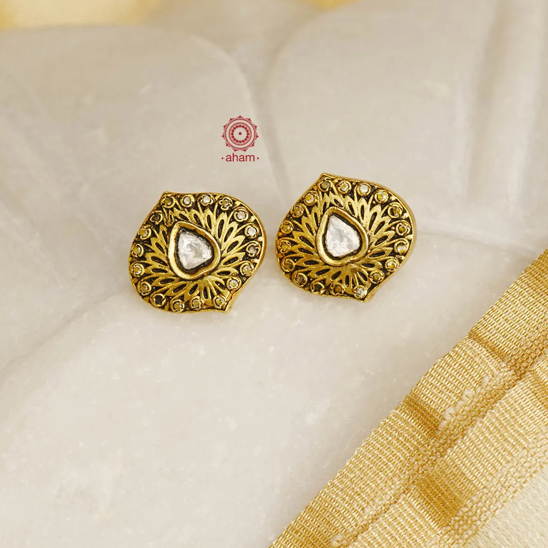 Gold Polish Silver Studs