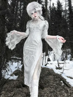 Gothic Lolita Dresses Lace Floral Print 