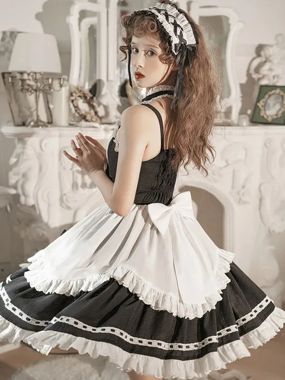 Gothic Lolita Dresses Ruffles Bows Black