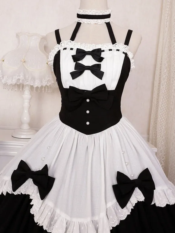 Gothic Lolita Dresses Ruffles Bows Black
