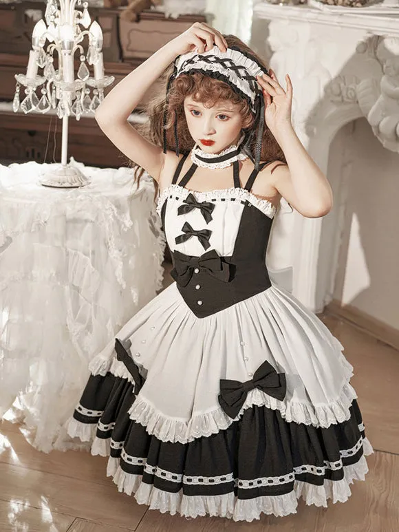 Gothic Lolita Dresses Ruffles Bows Black