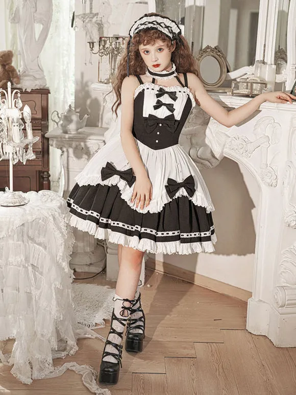 Gothic Lolita Dresses Ruffles Bows Black