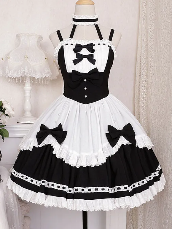 Gothic Lolita Dresses Ruffles Bows Black