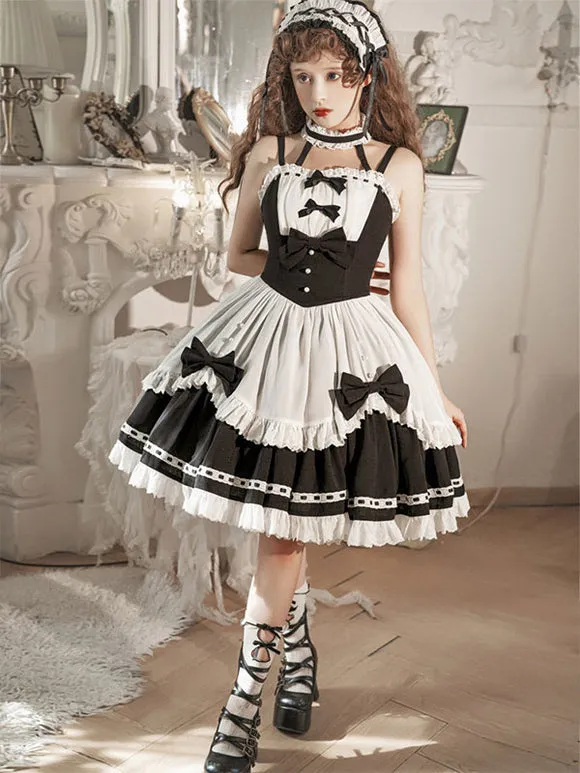 Gothic Lolita Dresses Ruffles Bows Black