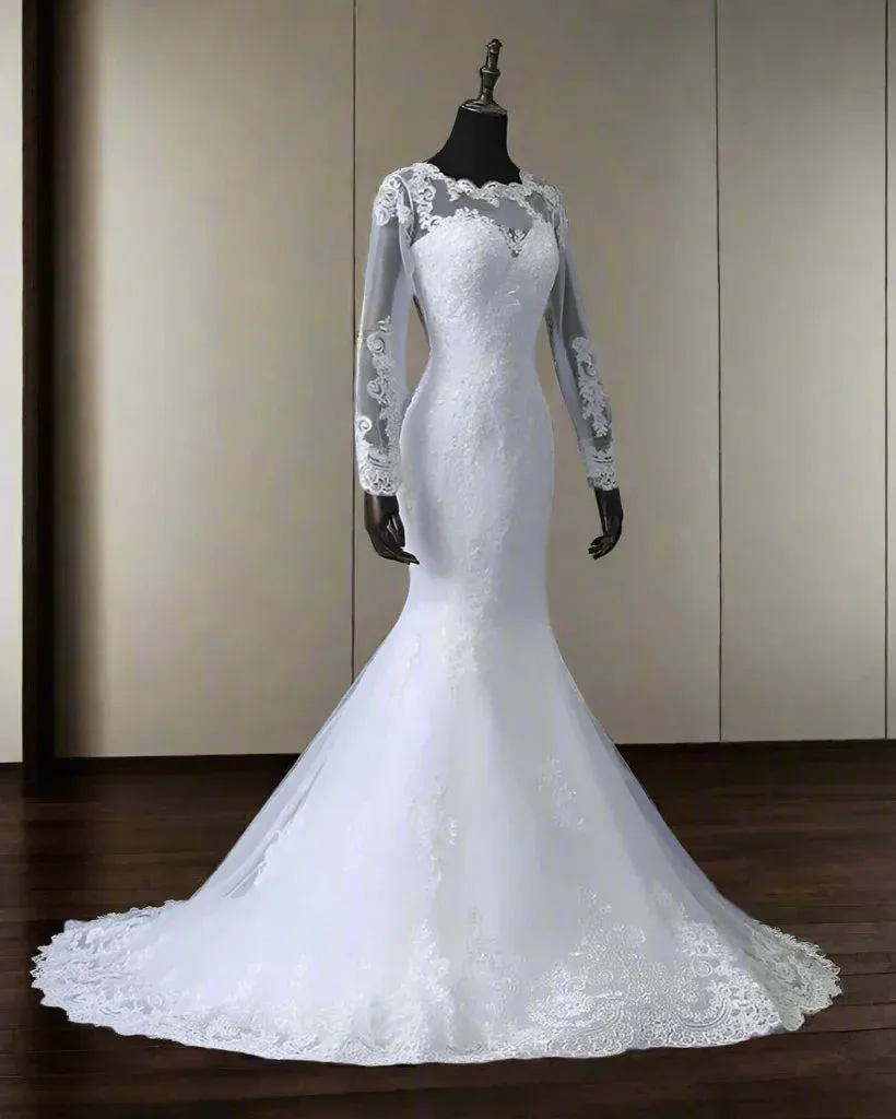 GownLink Christian Bridal Catholics Bridal Mermaid Train Wedding dress GLGT044
