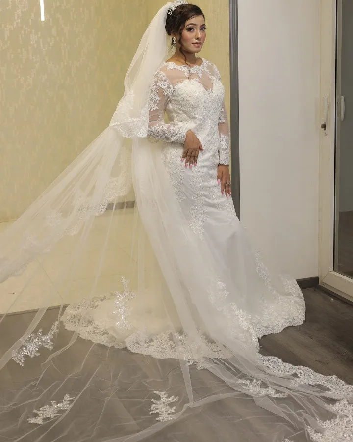 GownLink Christian Bridal Catholics Bridal Mermaid Train Wedding dress GLGT044