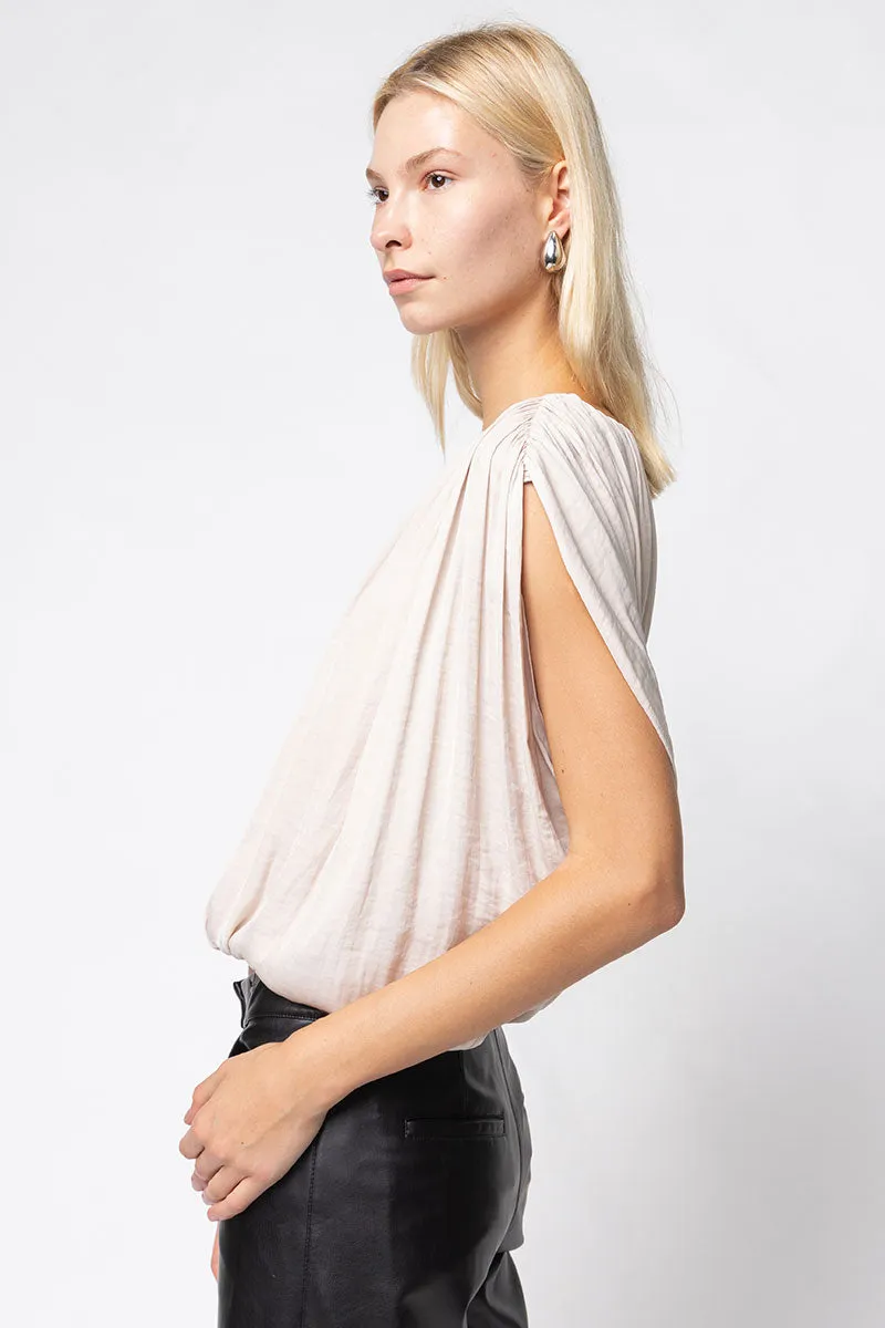 Grecian Drape Bubble Blouse