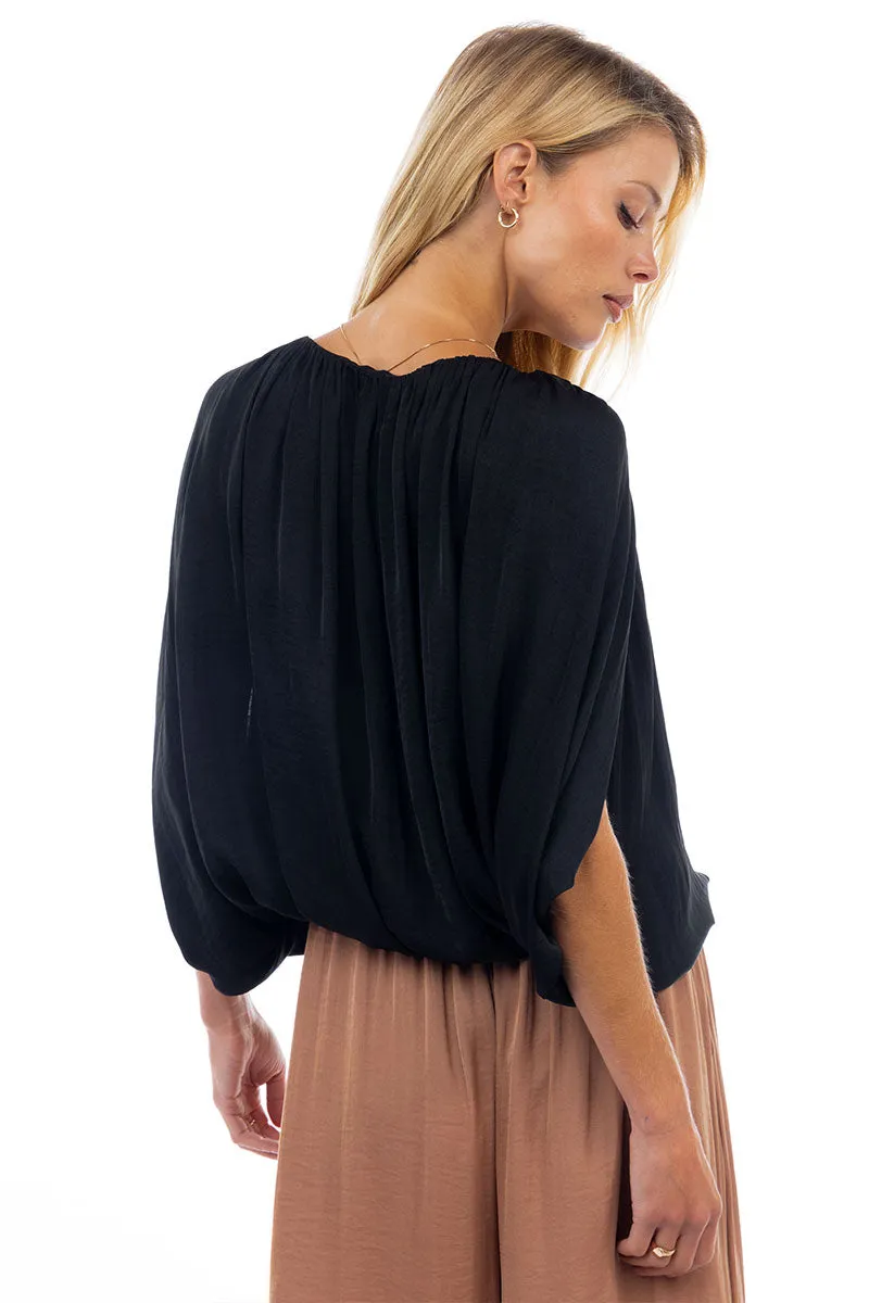 Grecian Drape Bubble Blouse
