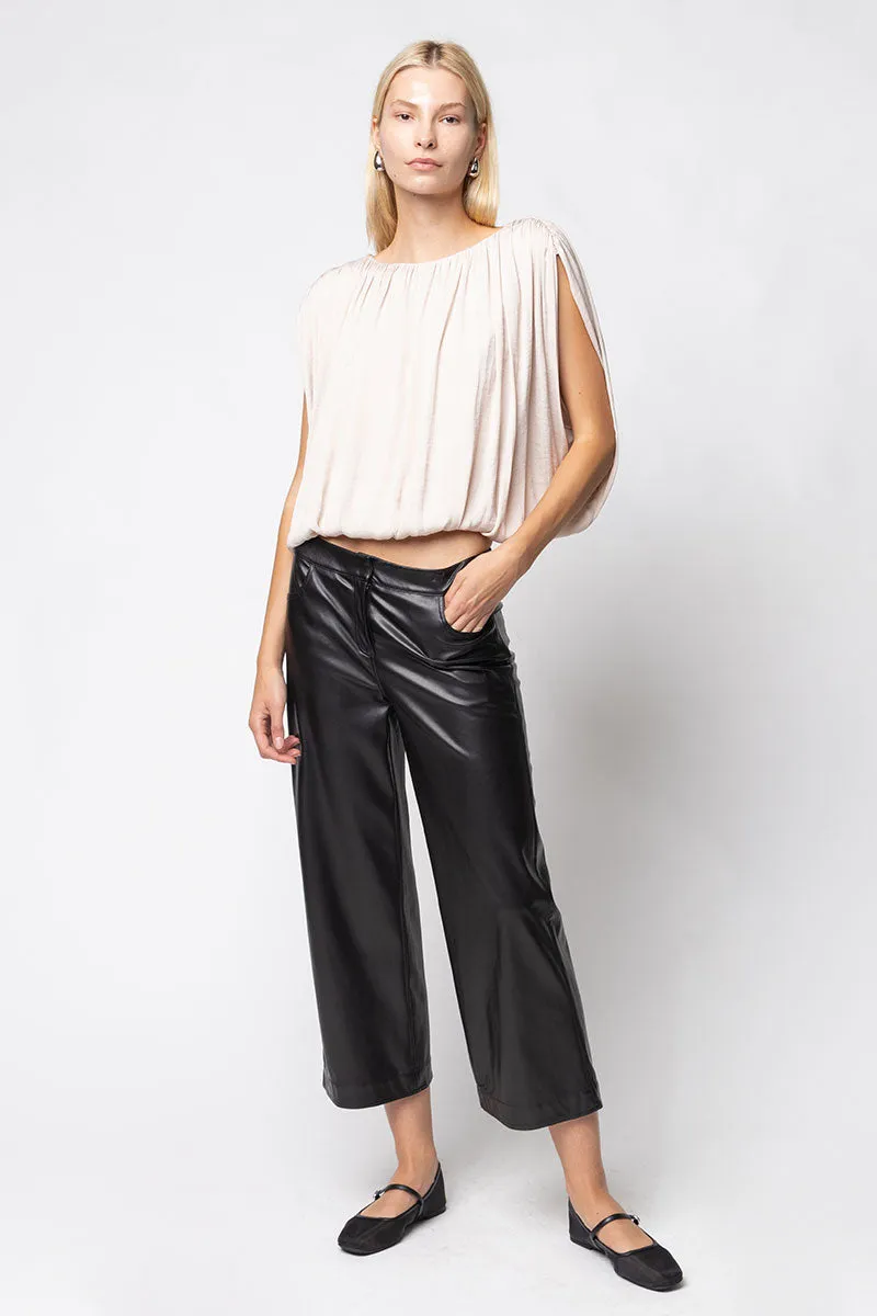 Grecian Drape Bubble Blouse