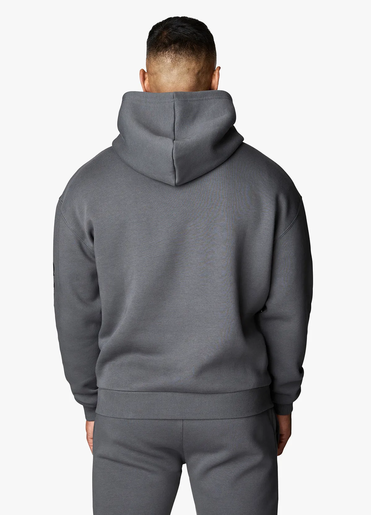 Gym King Covert Linear Logo Hoodie Dark Pewter