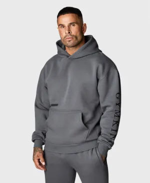 Gym King Covert Linear Logo Hoodie Dark Pewter