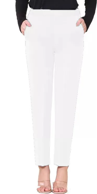 Half Elasticated Pocket Trouser - Blue, Taupe, White