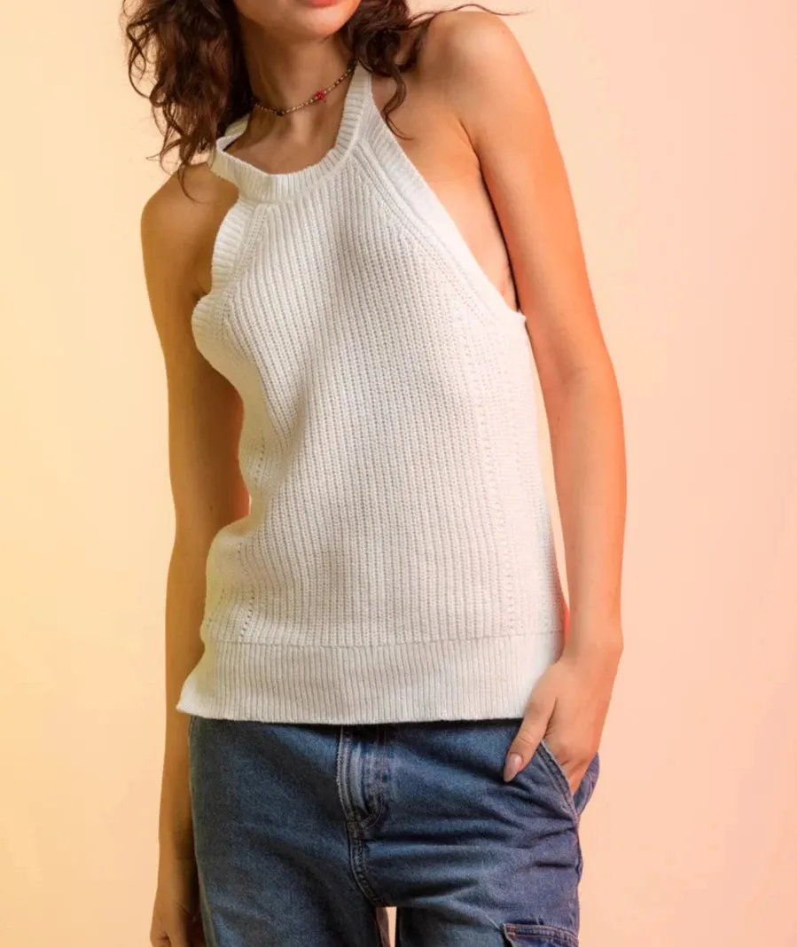 Halter Neck Sleeveless Knit Top