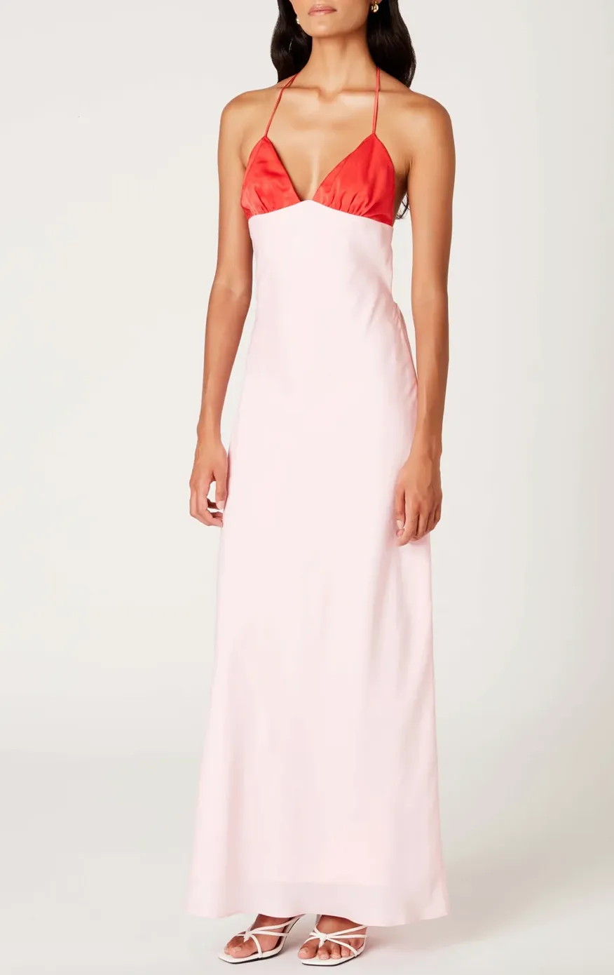 Halter Tie Back Maxi Dress