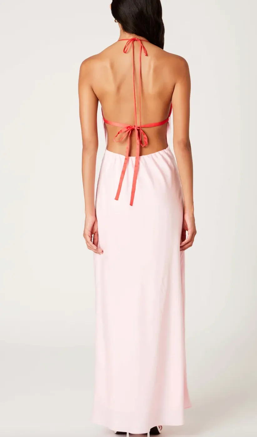 Halter Tie Back Maxi Dress