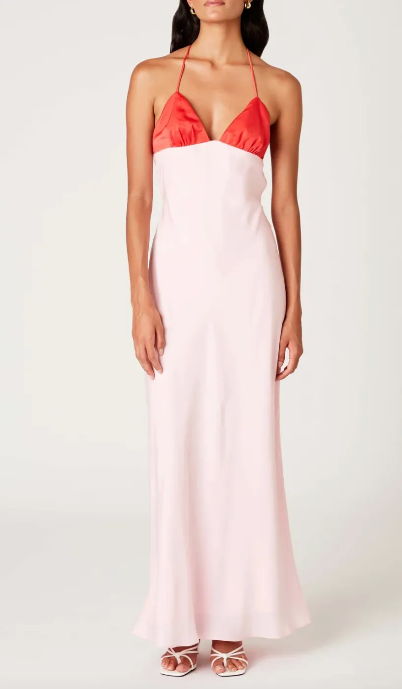 Halter Tie Back Maxi Dress