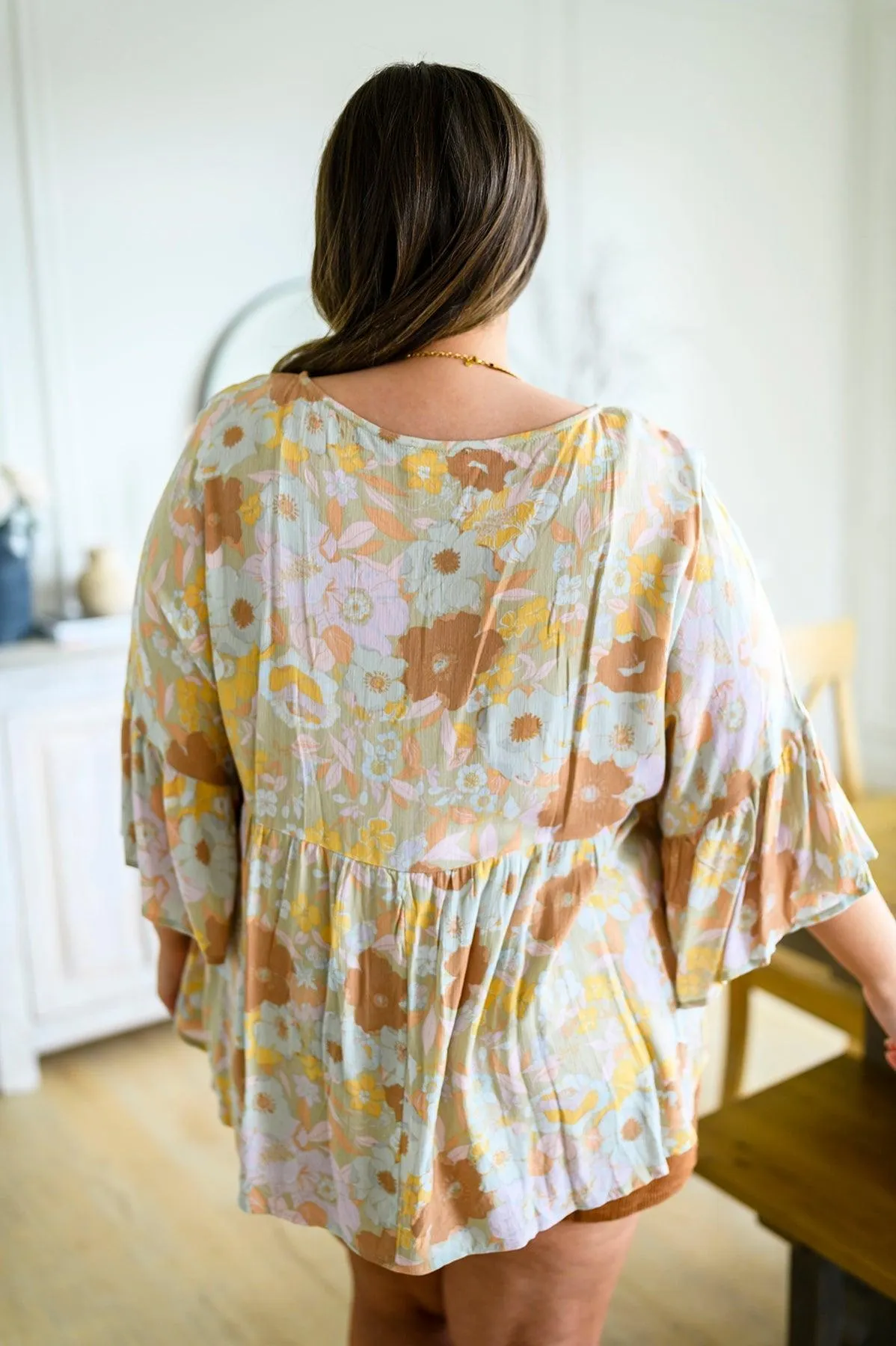 Hazel Blues® |  Singled Out Floral Blouse in Green