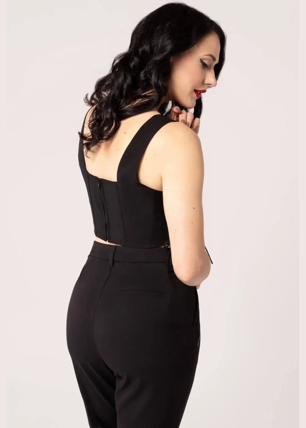 Hell Bunny Viva Maria Corset Top Black