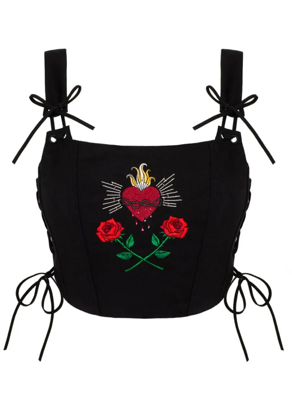 Hell Bunny Viva Maria Corset Top Black