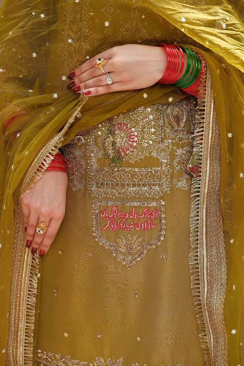 Henna Green Sharara Kameez Pakistani Wedding Dresses