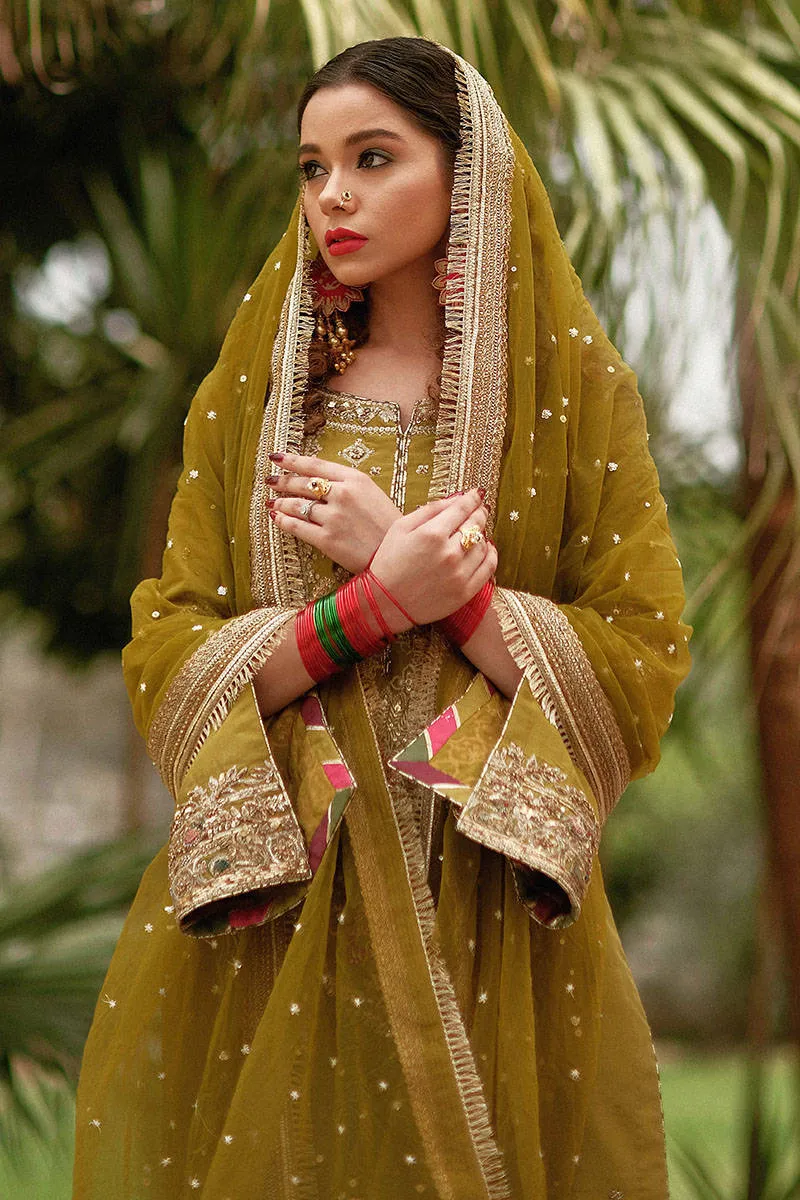 Henna Green Sharara Kameez Pakistani Wedding Dresses