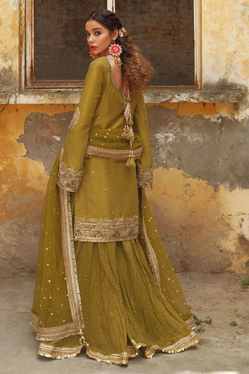 Henna Green Sharara Kameez Pakistani Wedding Dresses