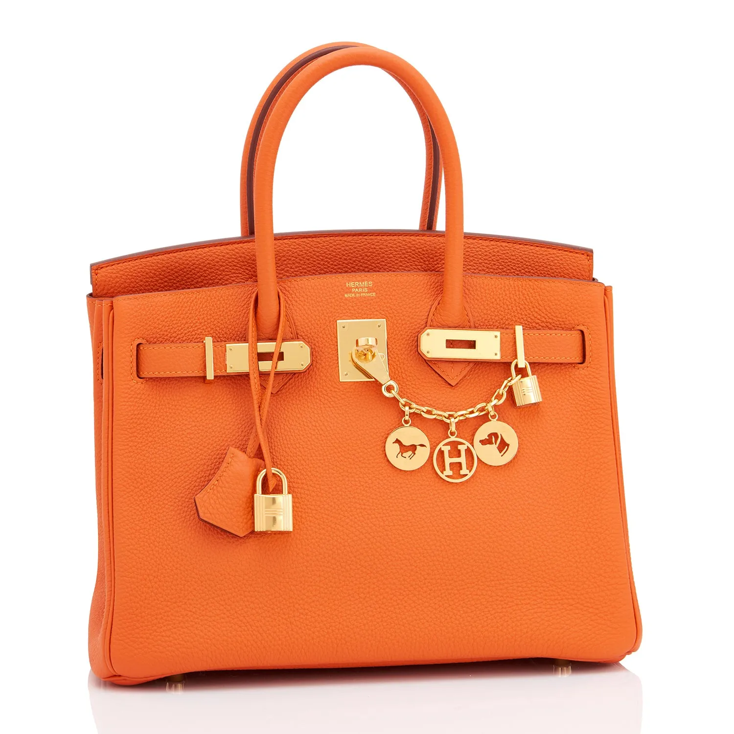 Hermes Orange Birkin 30cm Togo Gold Hardware