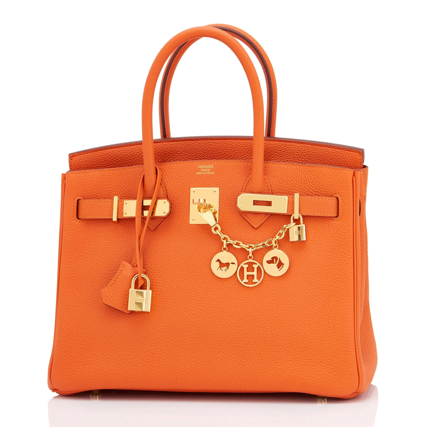 Hermes Orange Birkin 30cm Togo Gold Hardware